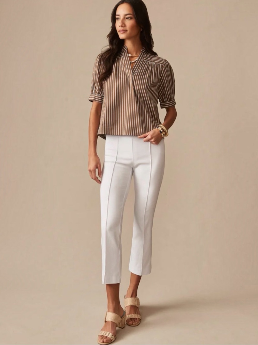 J. McLaughlin White Mid Rise Pull On Kick Flare Ivy Pants Size 4